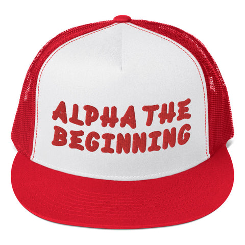 Alpha The Beginning Trucker Cap